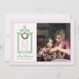 Preppy Chinoiserie jul Pagoda Monogram Inbjudningar