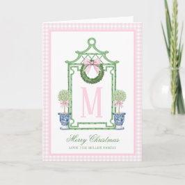 Preppy Chinoiserie jul Pagoda Monogram Kort