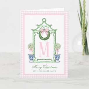 Preppy Chinoiserie jul Pagoda Monogram Kort