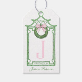 Preppy Chinoiserie jul Pagoda Monogram Presentetikett