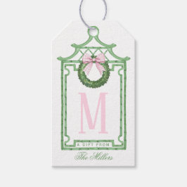 Preppy Chinoiserie jul Pagoda Monogram Presentetikett