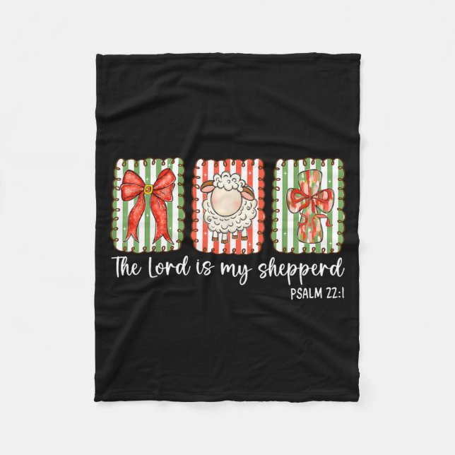 Preppy Christian Bible Verse The Lord Is My Shephe Fleecefilt (Framsidan)