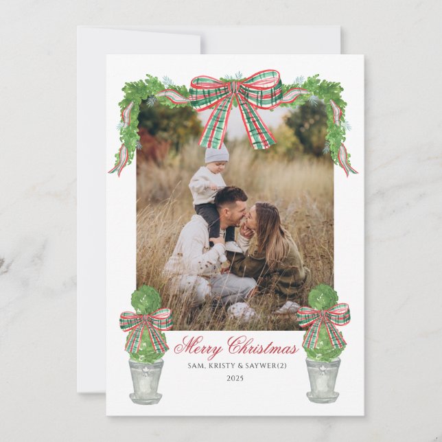 Preppy Christmas Card  Inbjudningar (Framsida)