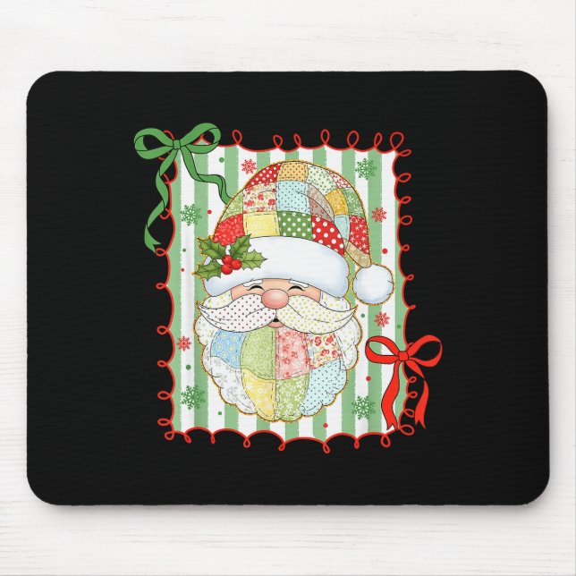 Preppy Christmas Santa Claus Patchwork Xmas Women  Musmatta (Framsidan)