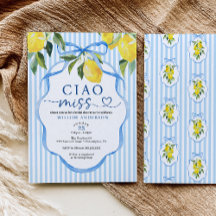 Preppy Citrus Ciao Miss Brudtidsinbjudan
