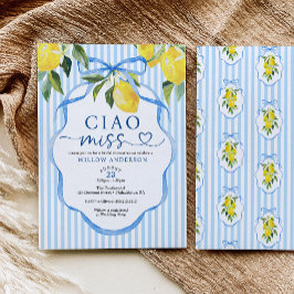 Preppy Citrus Ciao Miss Brudtidsinbjudan Inbjudningar