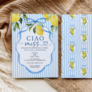 Preppy Citrus Ciao Miss Brudtidsinbjudan Inbjudningar