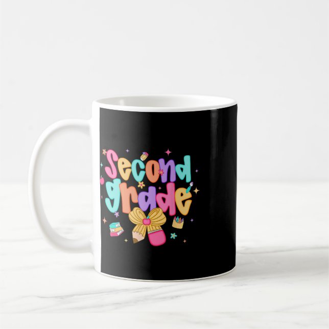 Preppy Ck Till Skolan 2:a Klass Coquette Bow Flick Kaffemugg (Vänster)