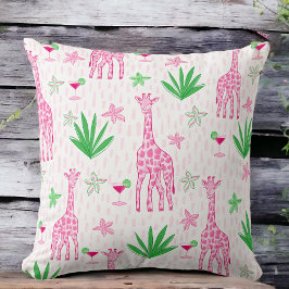 Preppy Classic Giraffer och Cosmopolitans Djungel Kudde