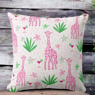 Preppy Classic Giraffer och Cosmopolitans Djungel Kudde