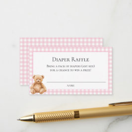 Preppy Classic Teddy Bear Baby Shower Inkludering Tilläggskort