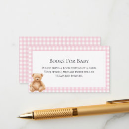 Preppy Classic Teddy Bear Baby Shower Inkludering Tilläggskort