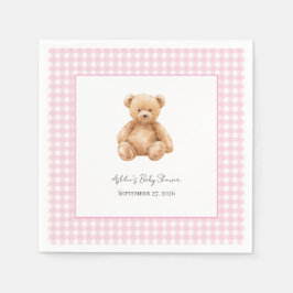 Preppy Classic Teddy Bear Baby Shower Servetter