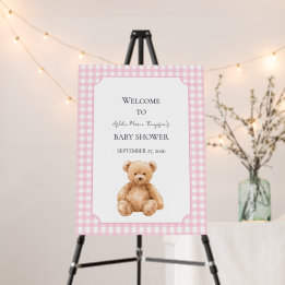Preppy Classic Teddybjörn Baby Shower Skumkort