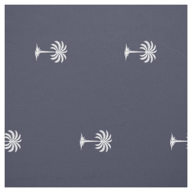 Preppy Coastal Handflatan Träd på Midnight Blue Tyg (Provkarta)
