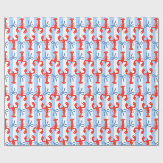 Preppy Coastal Lobster och Bows Presentpapper