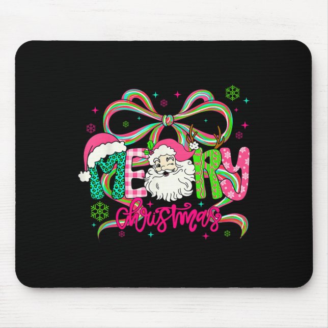 Preppy Coquette Bow Merry Christmas Santa Xmas Fam Musmatta (Framsidan)