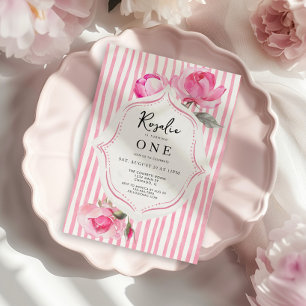 Preppy Coquette Grandmillenial Girl Birthday Inbjudningar