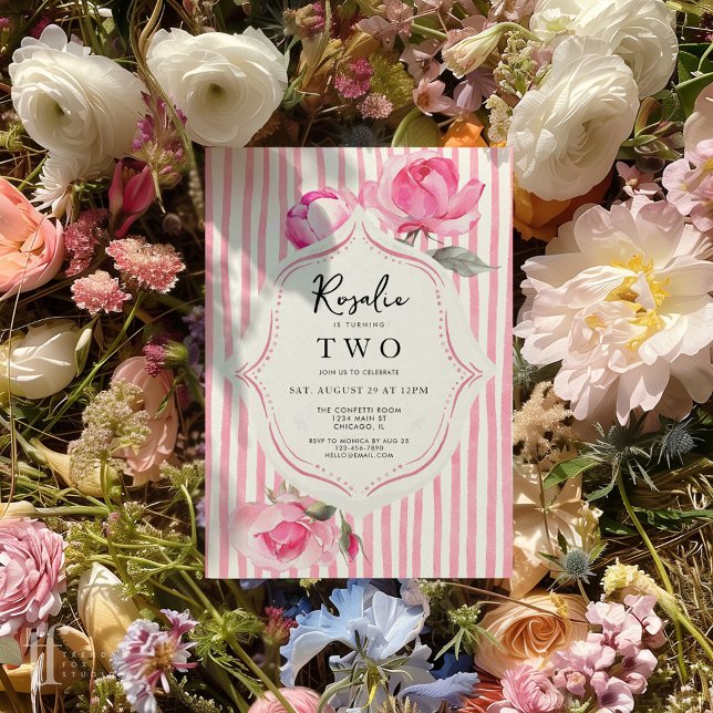 Preppy Coquette Grandmillenial Girl Birthday Inbjudningar (Preppy Coquette Girls Birthday Party Invite)