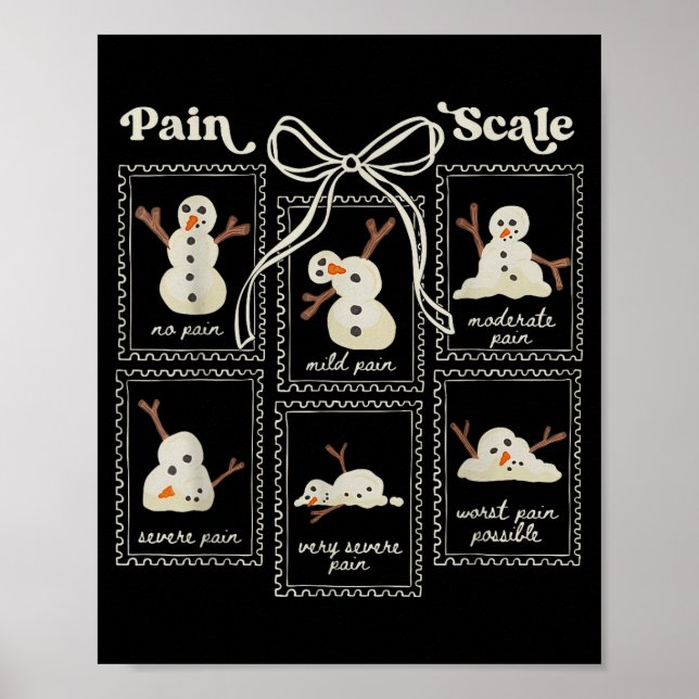 Preppy Coquette Pain Scale Stamps Snowmen Trauma E Poster (Framsidan)