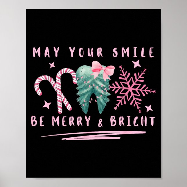 Preppy Coquette Teeth May Your Smile Be Merry And  Poster (Framsidan)