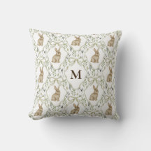 Preppy Coquette Watercolor Kanin Anpassad Monogram