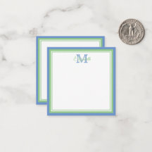Preppy CornblommBlue and Sage Grönt Monogram
