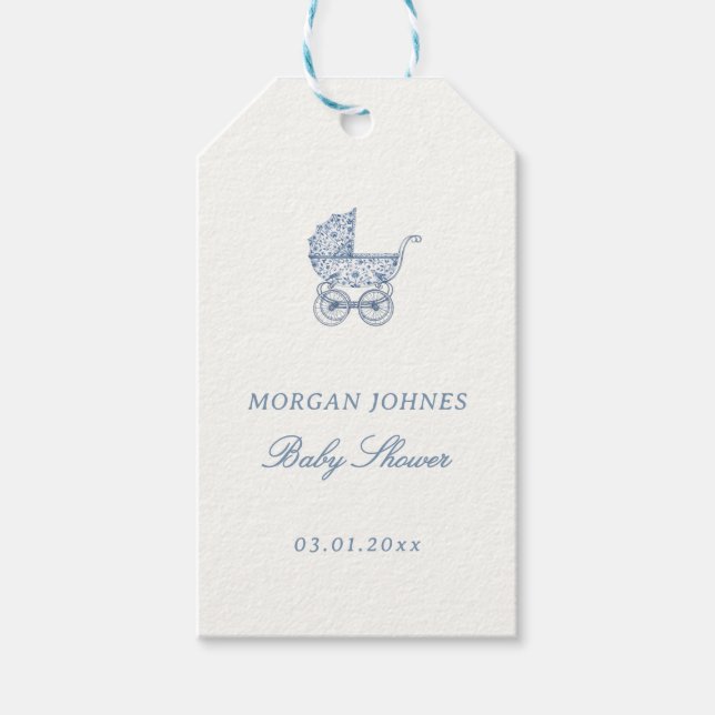 Preppy Couquette Coastal Baby Shower Welcome Presentetikett (Framsidan)