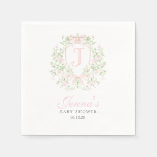Preppy Crest Baby Shower Inbjudan Pappersservett
