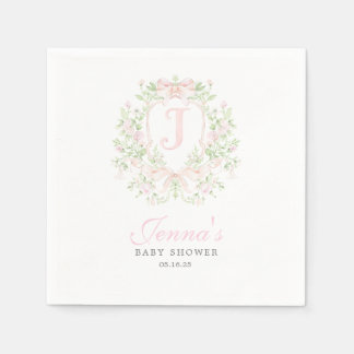 Preppy Crest Baby Shower Inbjudan Pappersservett