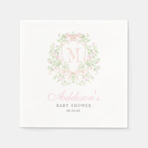 Preppy Crest Baby Shower Inbjudan Pappersservett