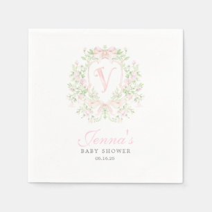 Preppy Crest Baby Shower Inbjudan Pappersservett