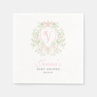 Preppy Crest Baby Shower Inbjudan Pappersservett