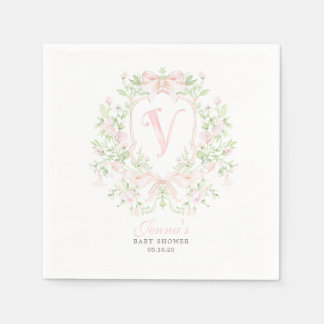 Preppy Crest Baby Shower Servetter