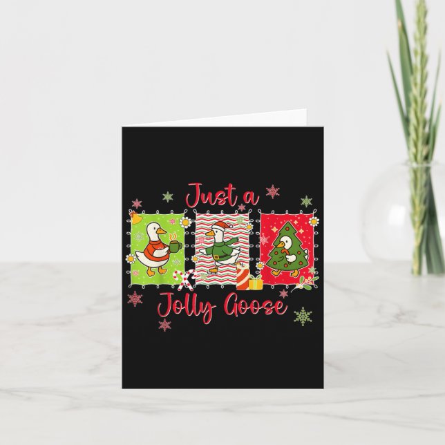 Preppy Cute Just A Jolly Goose Merry Goosemas Chri Kort (Framsida)