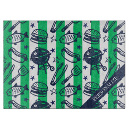 Preppy Dad Grilling Pattern – BBQ Doodles (Stripe)