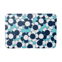 Preppy Daisy Bloom – Turquoise & Navy  Badrumsmatta
