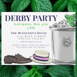 Preppy Derby Party Mode Mint Julep Inbjudningar