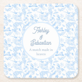 Preppy djungel chinoiserie toile underlägg papper kvadrat