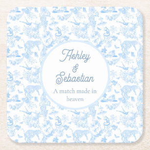 Preppy djungel chinoiserie toile underlägg papper kvadrat