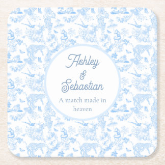 Preppy djungel chinoiserie toile underlägg papper kvadrat