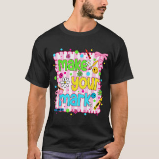 Preppy Dot Dag Gör Mark Bow Färgglad Prick T Shirt