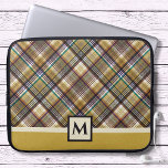 Preppy Earth Tones Play Laptop Fodral<br><div class="desc">Den här sportsliga bärbara väskan mönster stil blir en av dina favoriter för honom eller henne. Skapat i två ton mönster av huvudsakligen brunt och guldbrunt färg. Anpassa bara monogramtexten i den enkla Zazzle-redigeraren.</div>