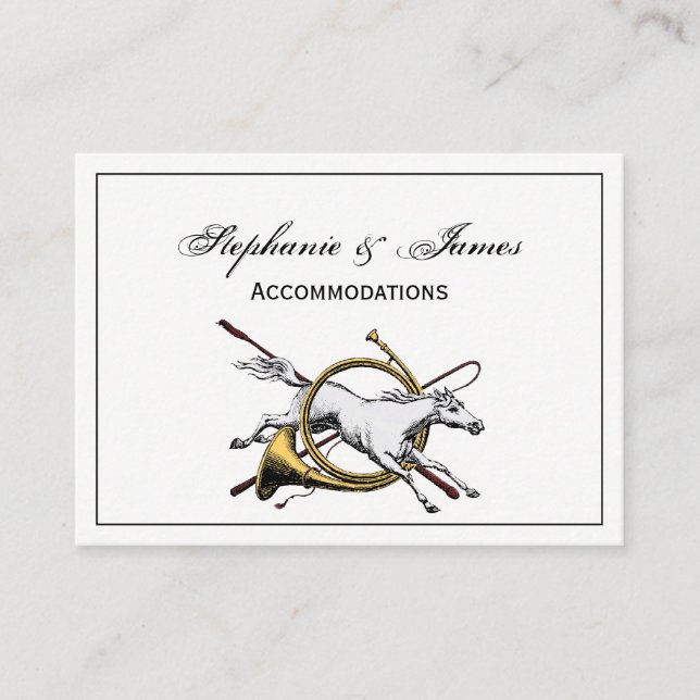 Preppy Equestrian Horse Jumping through Horn Färg Visitkort (Framsida)