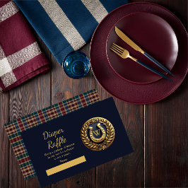 Preppy Equestrian Horseshoe Blue Diaper Raffle Tilläggskort