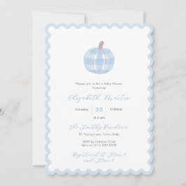 Preppy Fall Pumpkin Baby Boy Shower Inbjudningar