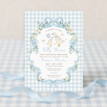 Preppy Fånig Goose Blue Bow Boy Shower