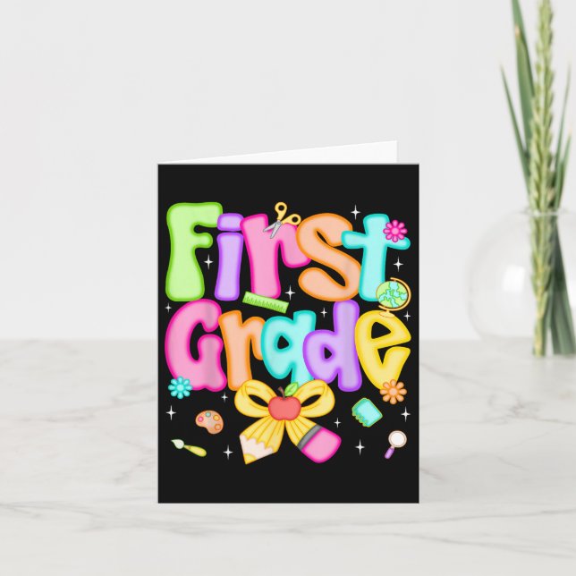 Preppy First Klass Back to school 1:a Klass Teache Kort (Framsida)