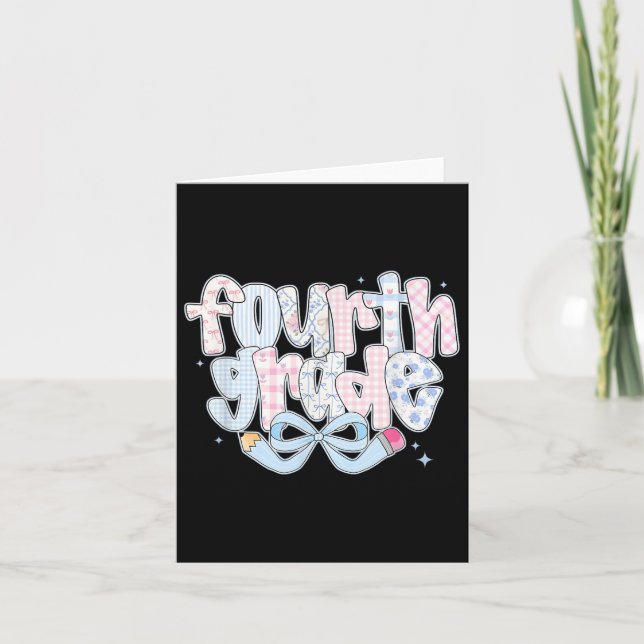 Preppy Fjärde Klass Back to school-coquette 4:e Gr Kort (Framsida)