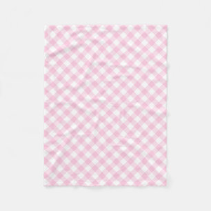 Preppy flickaktigt rosa Ginghamplädmönster Fleecefilt